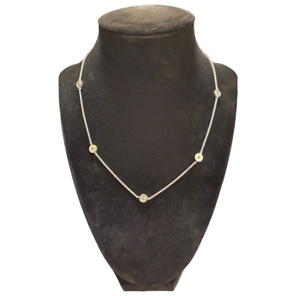 NWT Lauren Ralph Lauren cubic Zirconia station silver tone 16.5” necklace